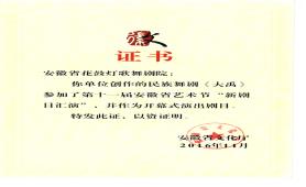 2016.11《大禹》作为第十一届安徽省艺术节开幕式演出剧目