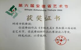 2000.11第六届安徽省艺术节演出二等奖